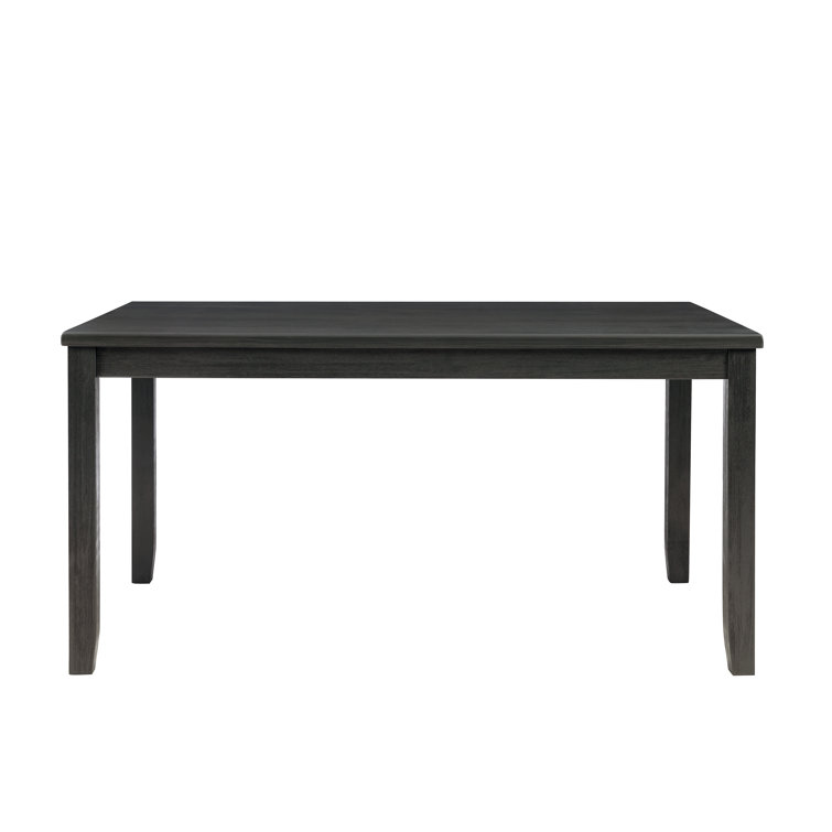 Dark Charcoal Acacia Wood Dining Set with Beige Upholstered Seats