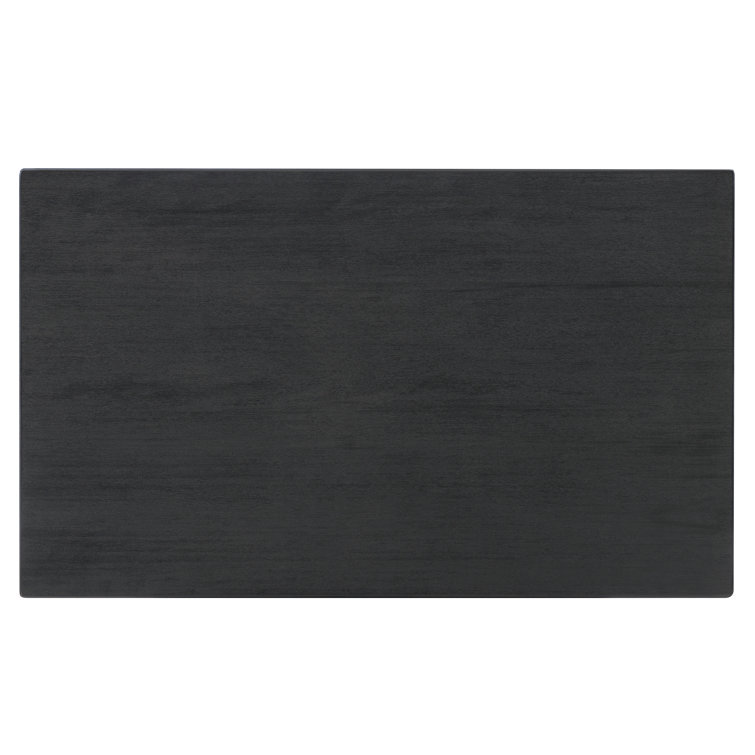 Dark Charcoal Acacia Wood Dining Set with Beige Upholstered Seats