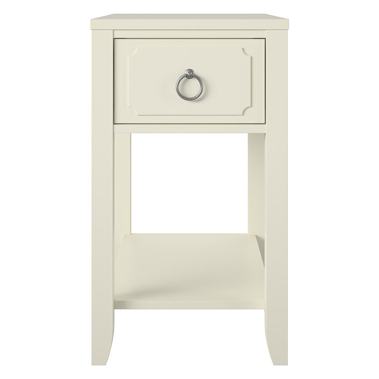 Majesty White Rectangular Side Table with Storage