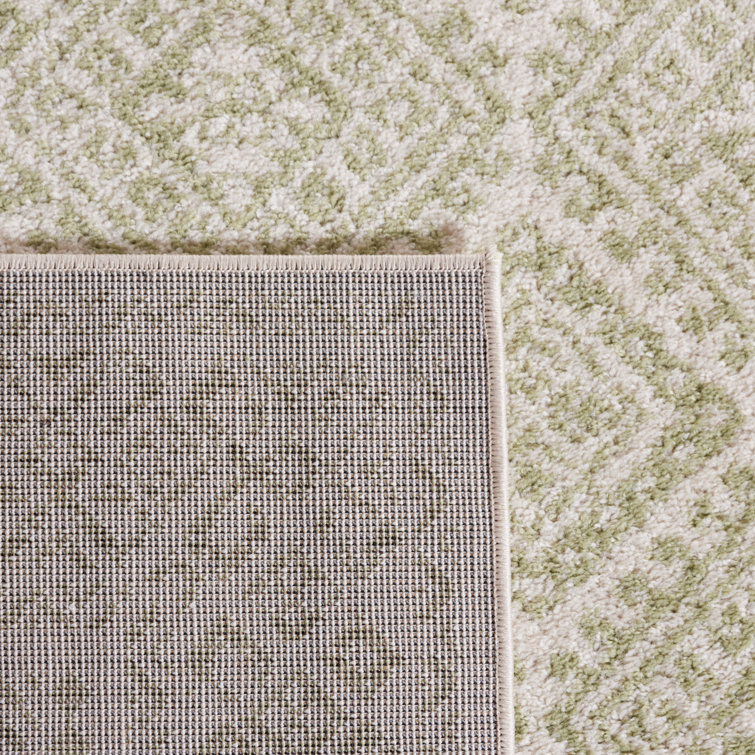 Ivory and Sage 4' x 6' Synthetic Rectangular Area Rug