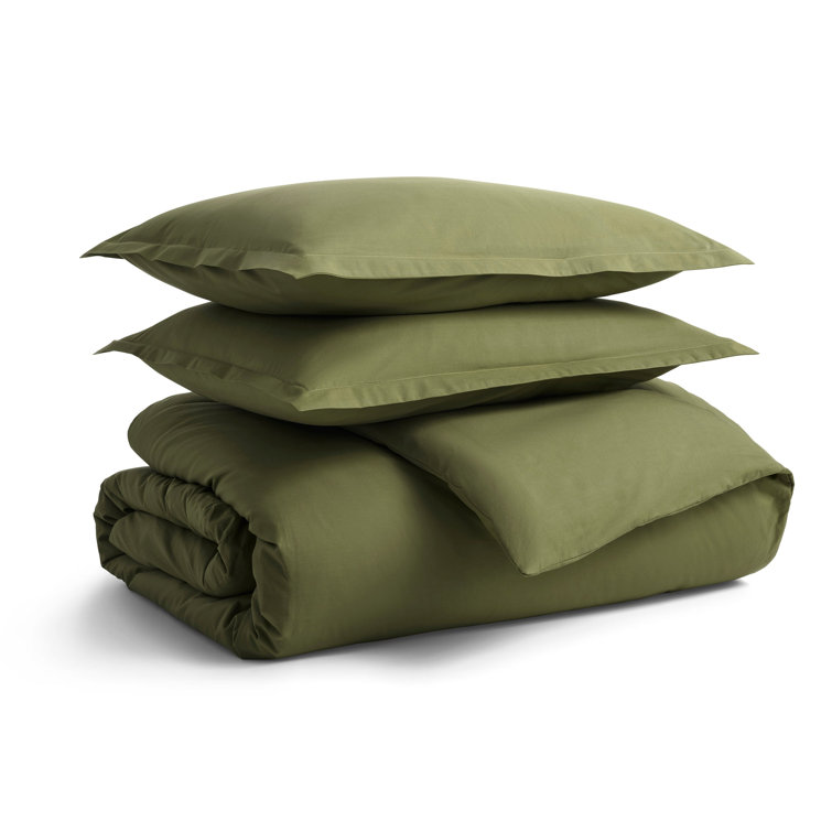 Loden Green Twin Egyptian Cotton Percale Duvet Set
