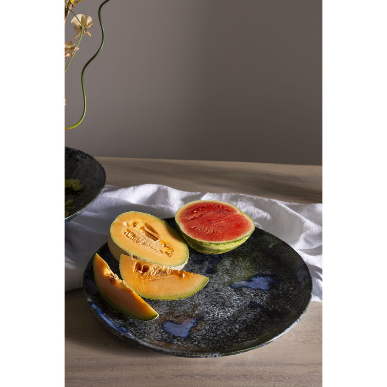 Yalina Blue Reactive Glaze Round Ceramic Platter