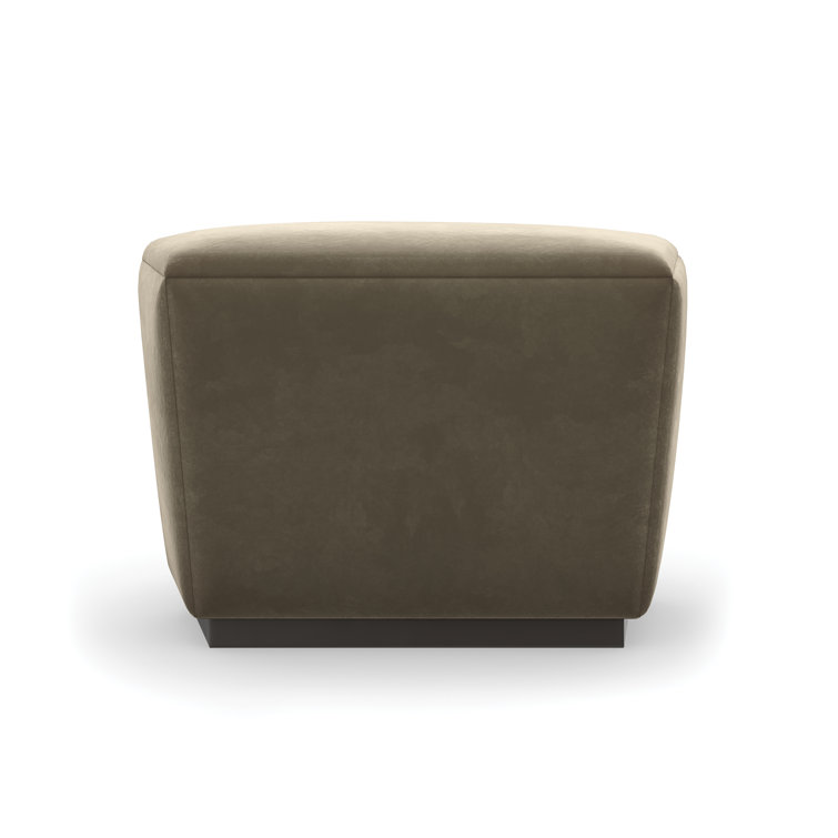 Brown Mohair Transitional Storage Ottoman with Dark Chocolate Base