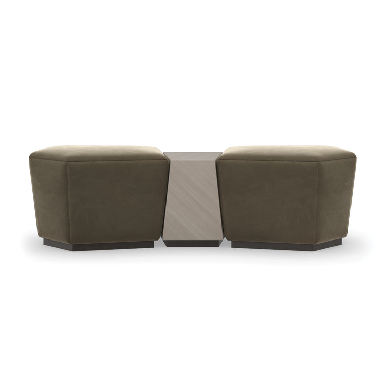 Brown Mohair Transitional Storage Ottoman with Dark Chocolate Base