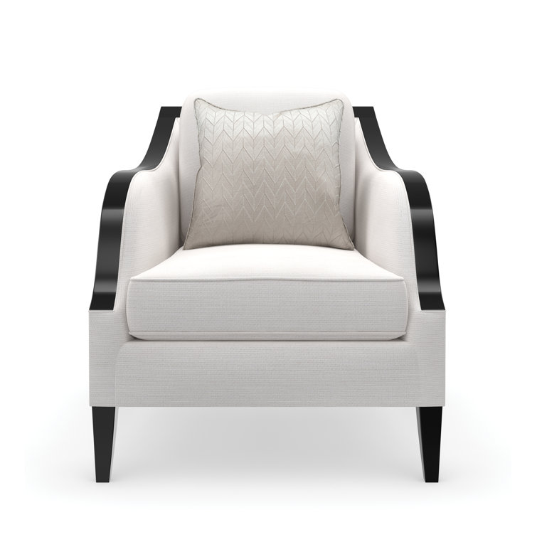 Beige Birch Wood Accent Chair with Chocolate Truffle Finish