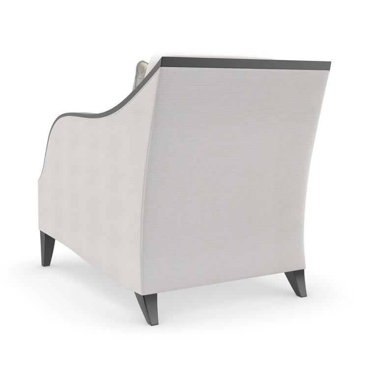 Beige Birch Wood Accent Chair with Chocolate Truffle Finish