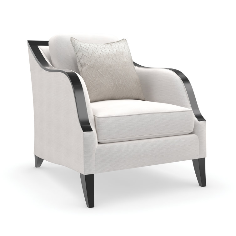 Beige Birch Wood Accent Chair with Chocolate Truffle Finish