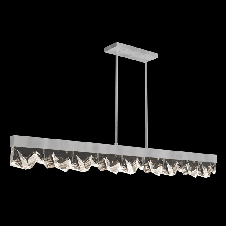 Strata Crystal-Embellished Silver LED Island Pendant, 54.5"
