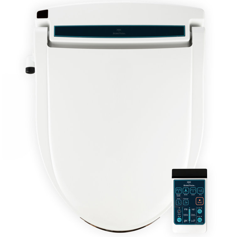 BidetMate 2000 Series White Heated Smart Toilet Seat with Remote