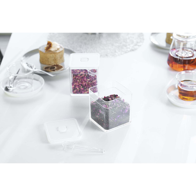 White Plastic Vacuum-Sealing Meal Prep Jar with Spoon