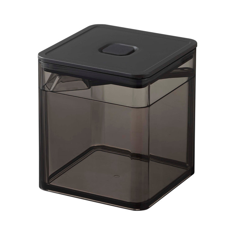 Black Plastic Vacuum-Sealing Food Container with Spoon