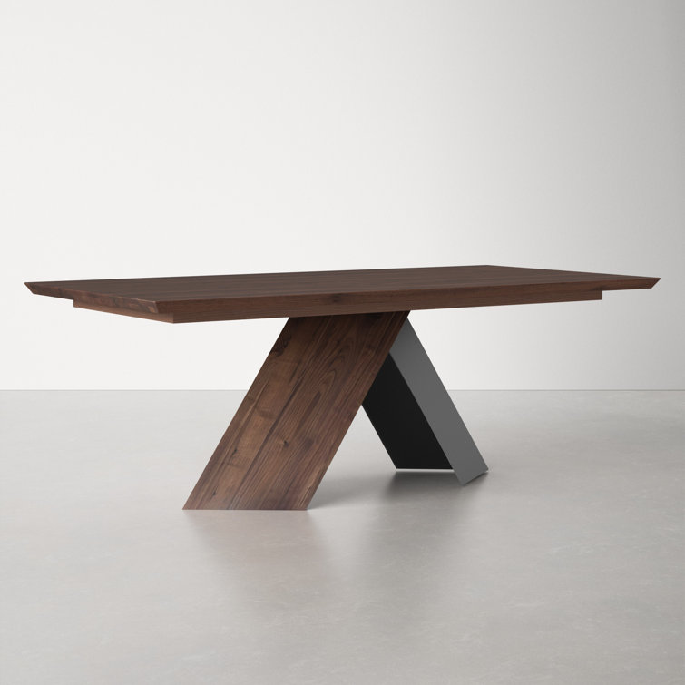 Contemporary Axio 80'' Brown and Black Solid Wood Dining Table