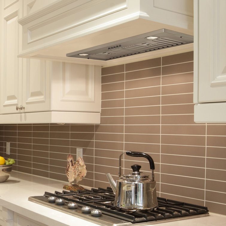 28-Inch Stainless Steel Convertible Insert Range Hood with LED Lights