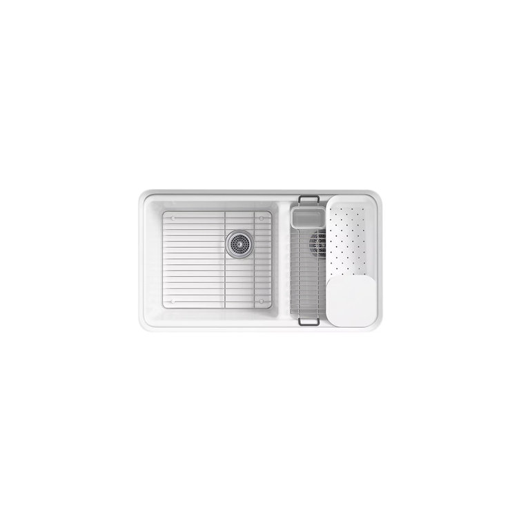 White Cast Iron Double Bowl Undermount Kitchen Sink