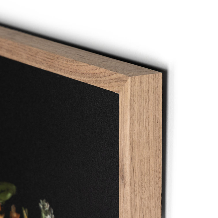 Pink Peony Oil Painting in Rustic Walnut Frame