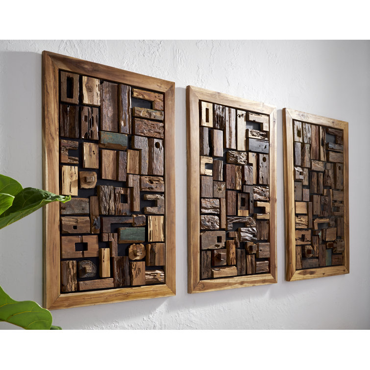 Asken Reclaimed Wood Rectangular Wall Art