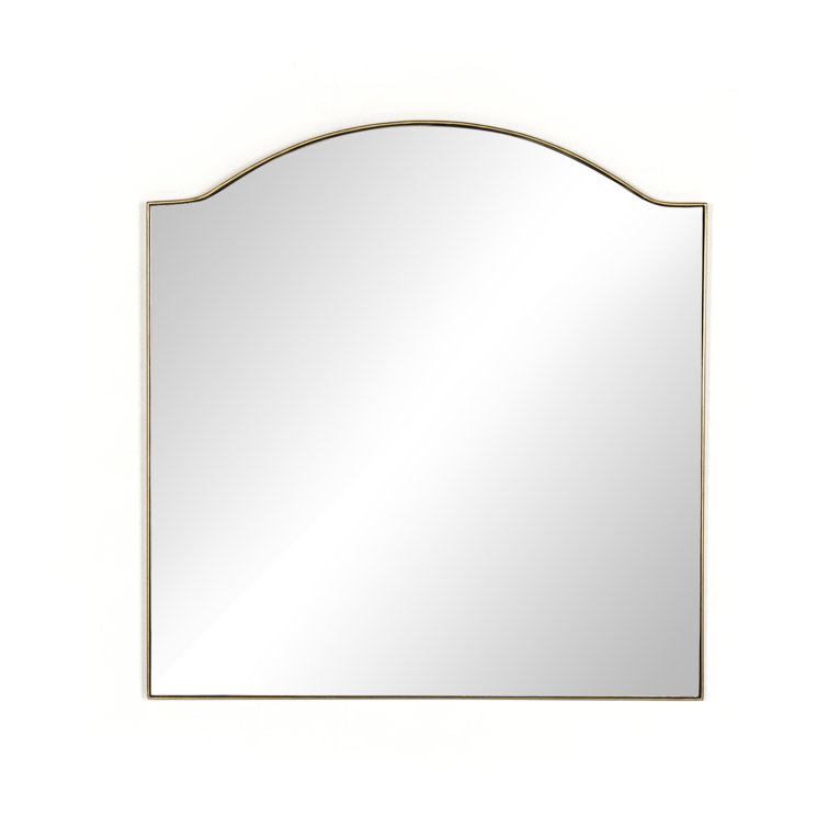 Golden Arch Wall Mirror with Iron Frame, 40" x 38"