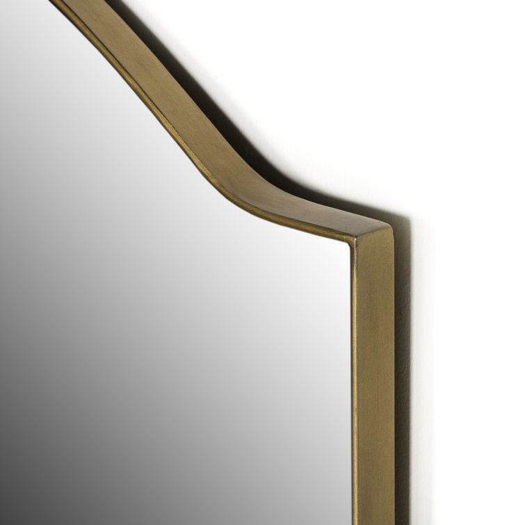 Golden Arch Wall Mirror with Iron Frame, 40" x 38"