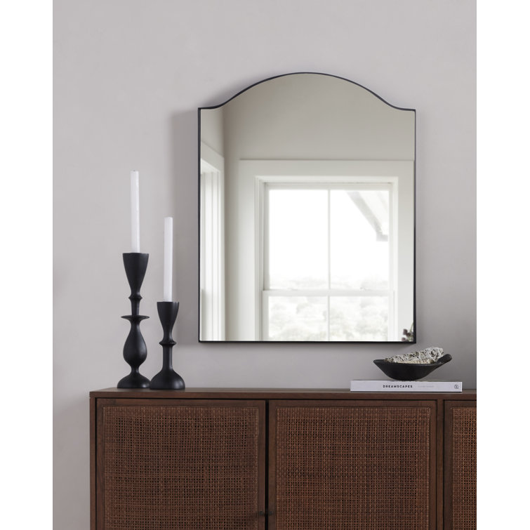 Gunmetal Iron and Engineered Hardwood Rectangular Wall Mirror