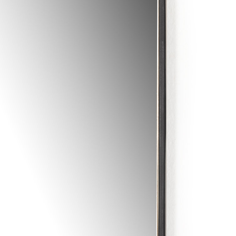 Gunmetal Iron and Engineered Hardwood Rectangular Wall Mirror