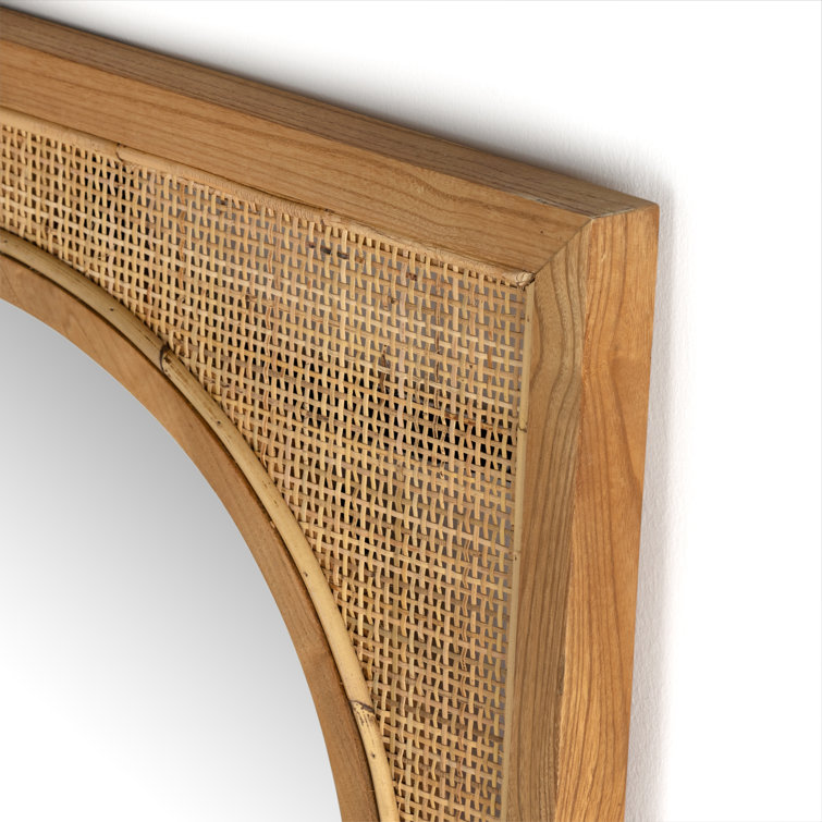 Contemporary Oval Wood & Gold Floor Mirror, 30x70 Inch