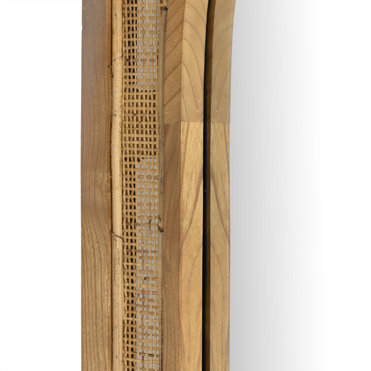 Contemporary Oval Wood & Gold Floor Mirror, 30x70 Inch