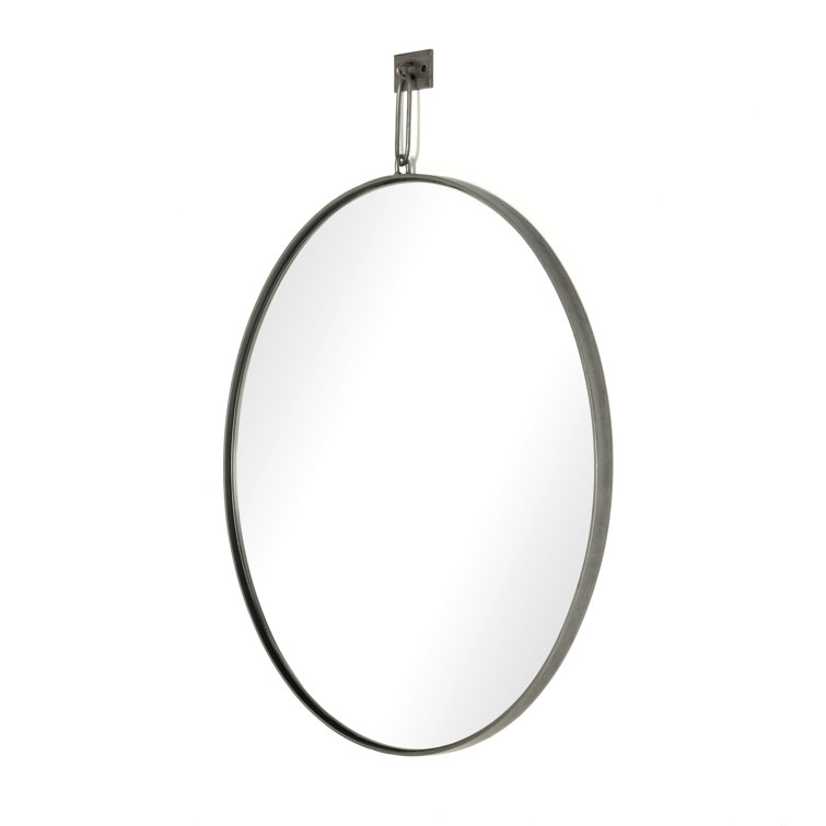 Rectangular Antique Silver Wood Wall Mirror