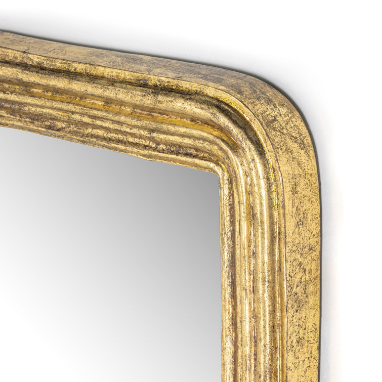 Rectangular Gold Leaf Wood Wall Mirror