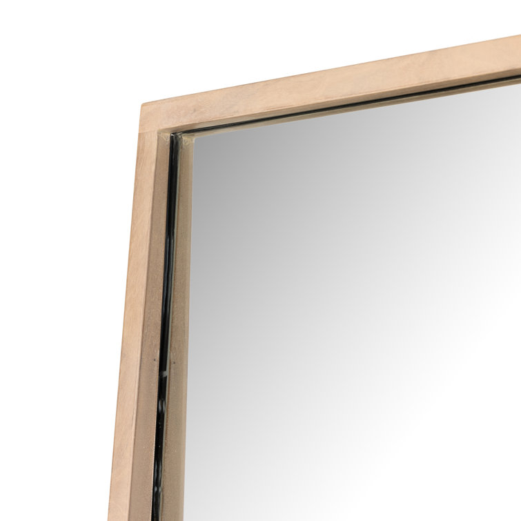 Elegance Whitewash Acacia Wood Full-Length Rectangular Mirror