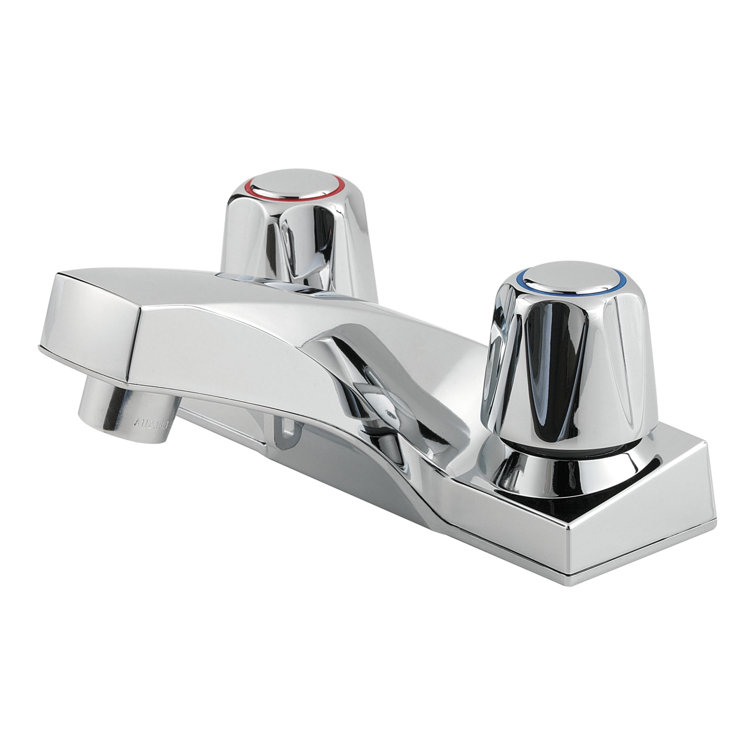 Polished Chrome 4-Inch Centerset Bathroom Faucet with Dual Handles