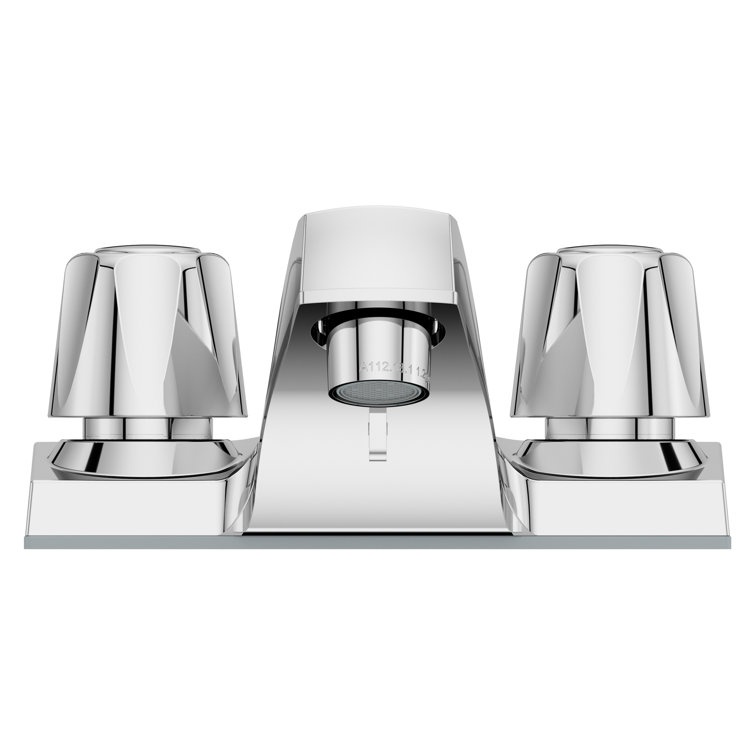 Polished Chrome 4-Inch Centerset Bathroom Faucet with Dual Handles