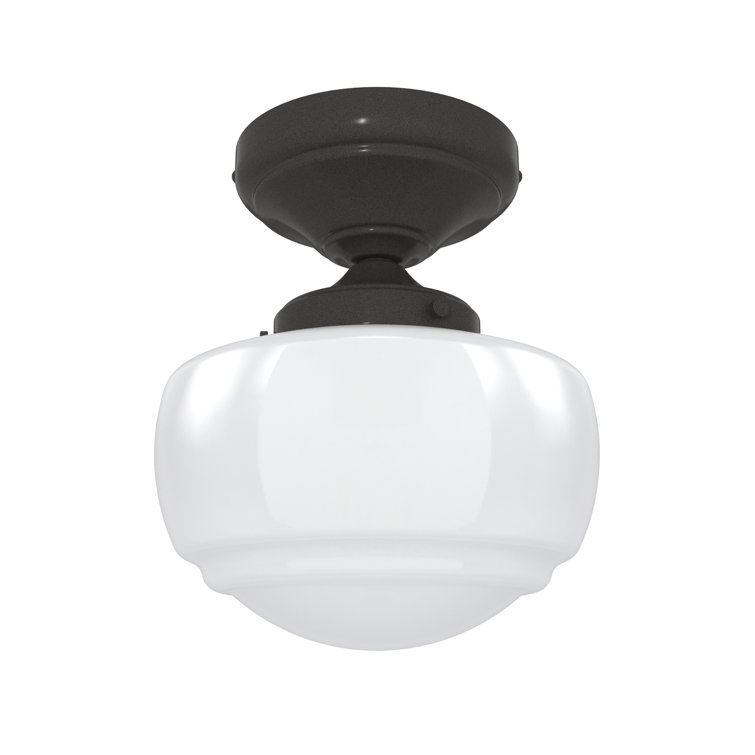 Noble Bronze Saddle Creek 6.75" Schoolhouse Semi-Flush Mount Light