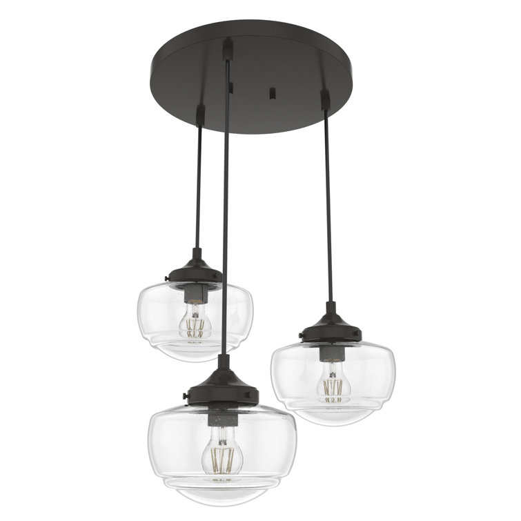 Noble Bronze 3-Light Schoolhouse Cluster Pendant