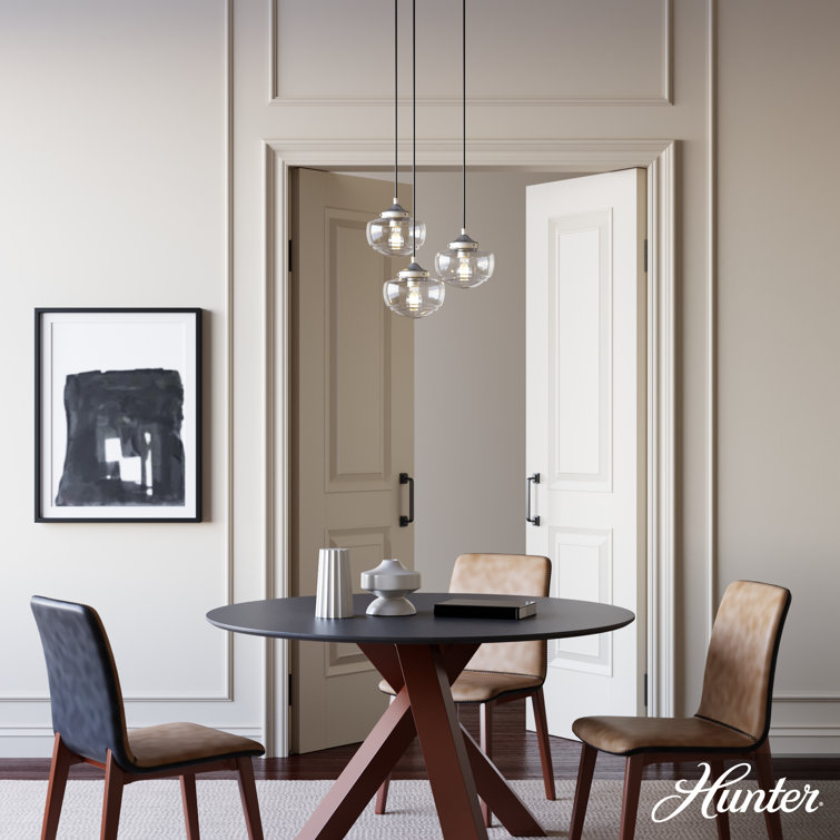 Saddle Creek 17" Brushed Nickel and Glass 3-Light Pendant