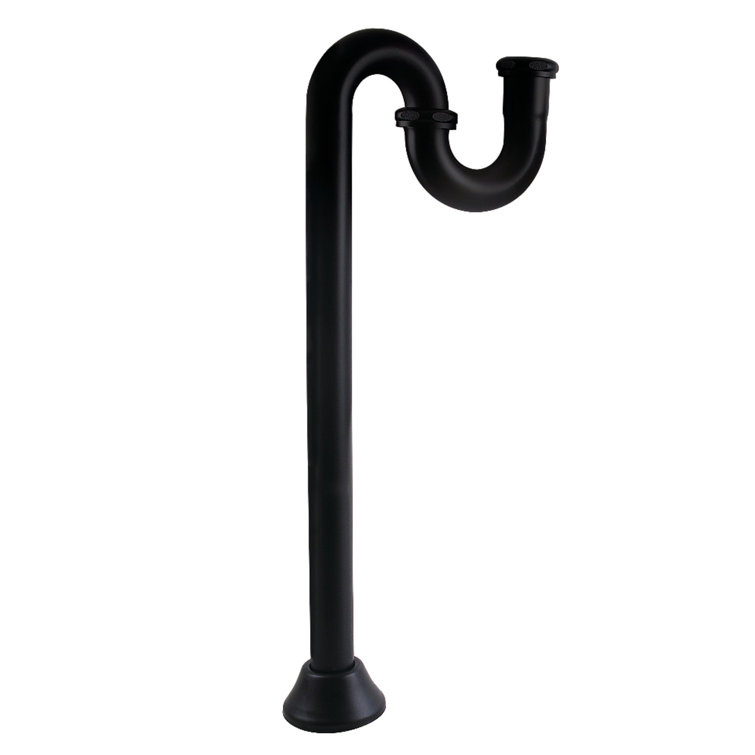 Vintage Matte Black Brass S-Trap with 18 Gauge Construction