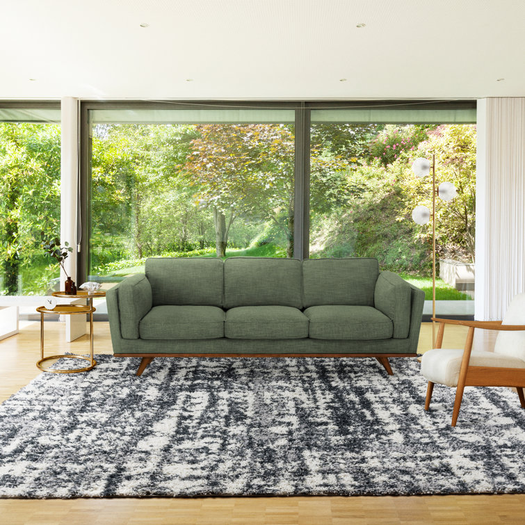 Gray and White Abstract Tufted Shag Area Rug 5' x 7'