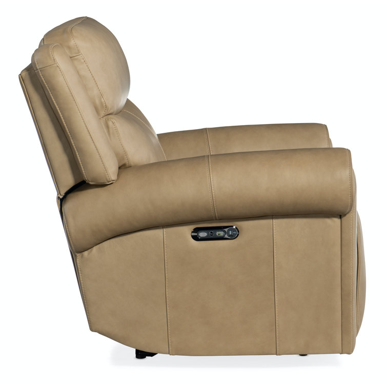 Caruso Sand Genuine Leather Power Recliner