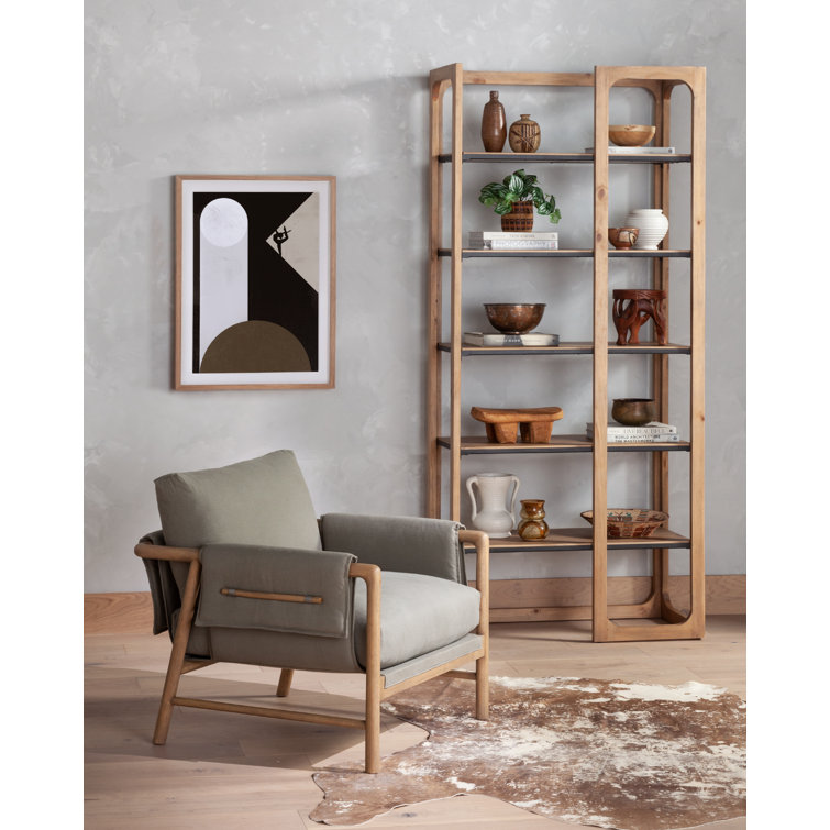 Villa Olive Contemporary Wood Accent Chair with Decorative Toggles