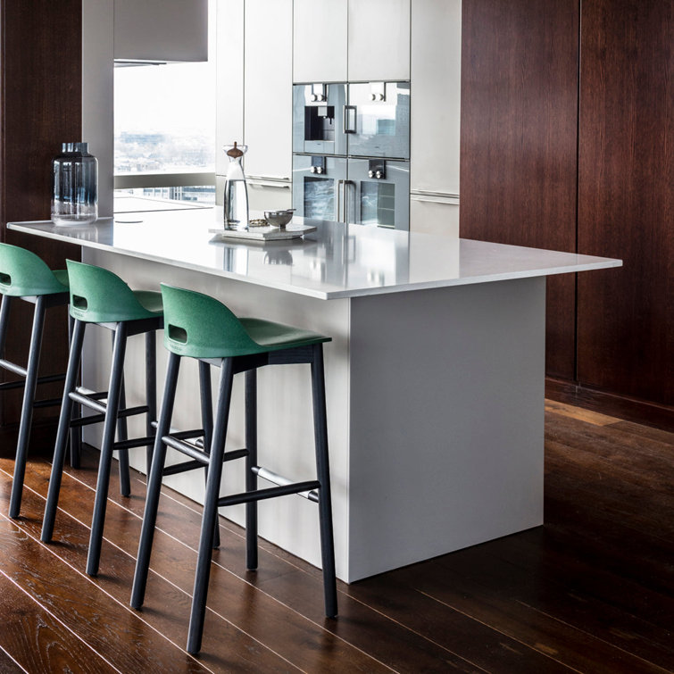 Alfi Dark Ash & Green Reclaimed Wood Bar Stool