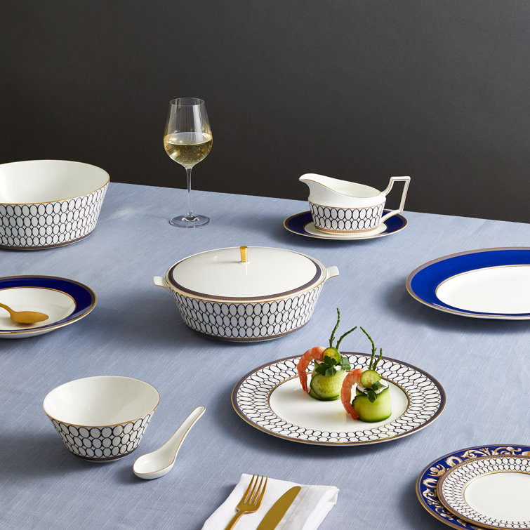 Renaissance White and Gold 6.9" Porcelain Bread Plate