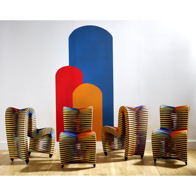 Rainbow Pride High-Back Upholstered Wood Side Chair