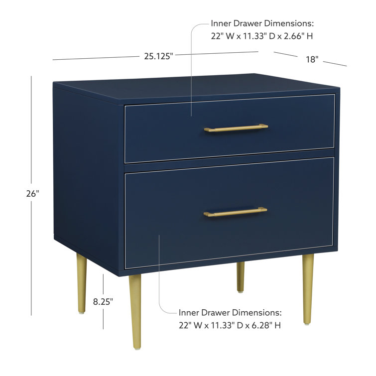 Glamorous Black 1-Drawer Nightstand with Gold Accents