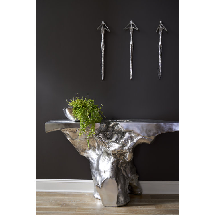 Crown 71" Silver Leaf Cast Console Table