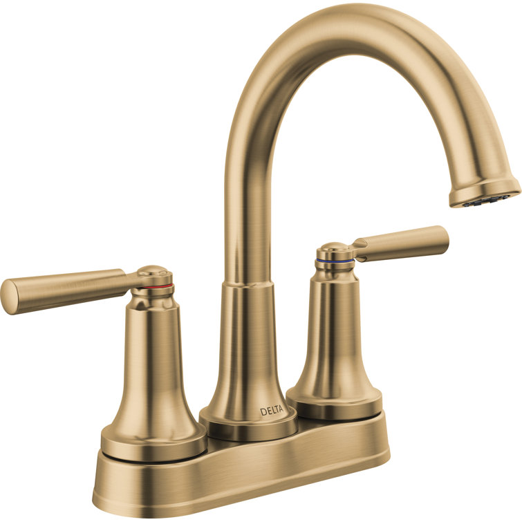Saylor Champagne Bronze Dual-Handle Centerset Bathroom Faucet