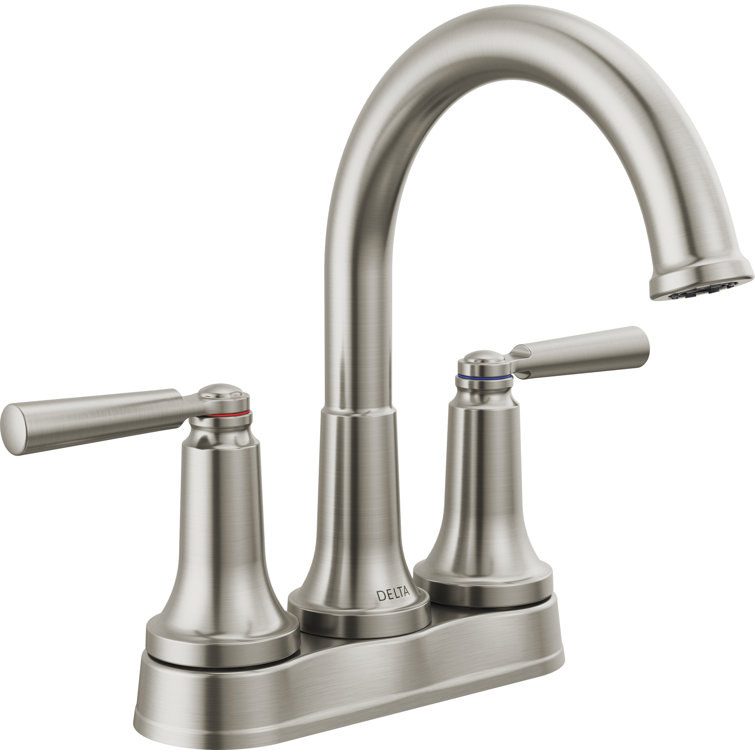 Saylor Geometric Stainless Steel Centerset Bathroom Faucet