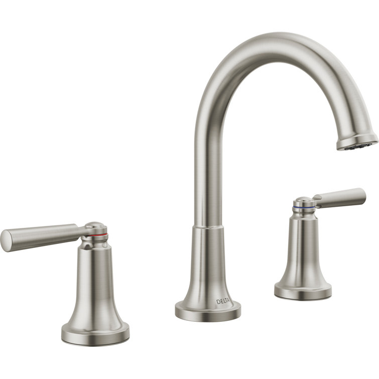 Stainless Steel 8" Widespread Bathroom Faucet with Drain Assembly