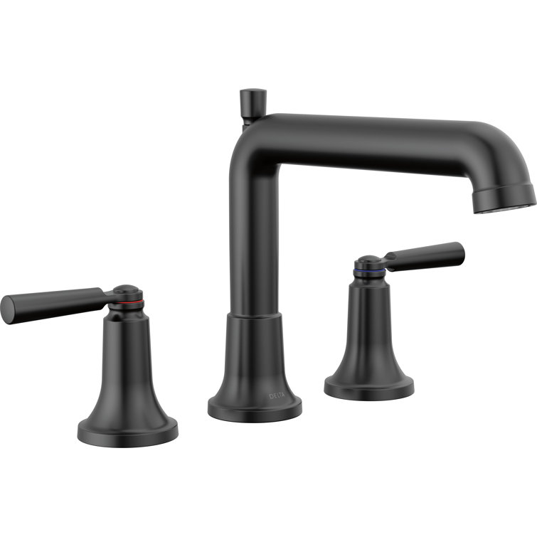 Saylor Matte Black Mid-Arc Deck-Mount Roman Tub Faucet