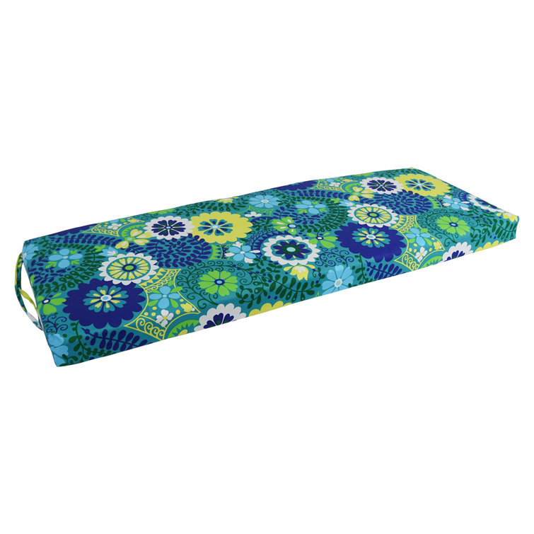 Luxury Azure Outdoor Rectangular Polyester Loveseat Cushion