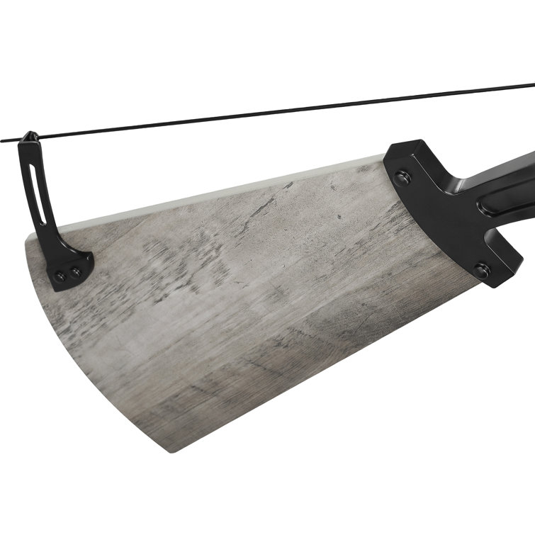 52-Inch Matte Black and Gray 9-Blade Ceiling Fan with Remote