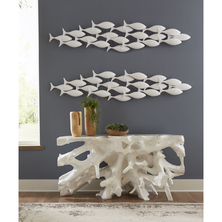 White Sculptural Root Console Table